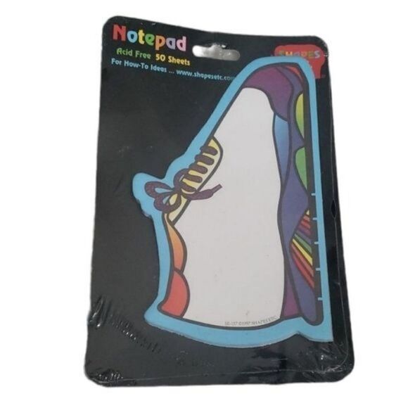 NWT Deadstock Vintage 80s 90s Rainbow Sneaker Notepad Stationary - Picture 1 of 8